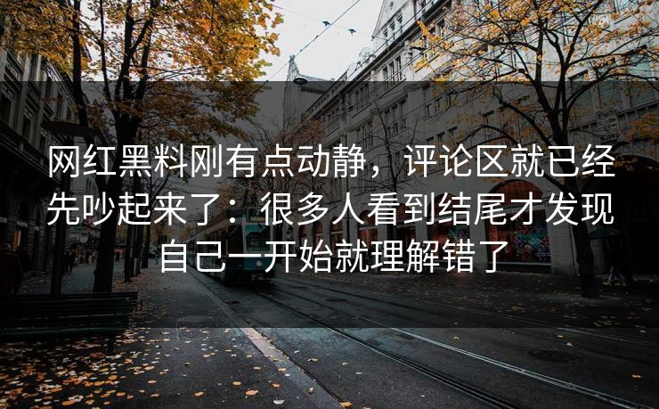 网红黑料刚有点动静，评论区就已经先吵起来了：很多人看到结尾才发现自己一开始就理解错了