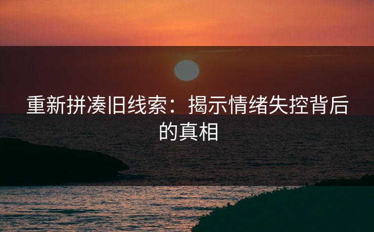 重新拼凑旧线索：揭示情绪失控背后的真相